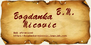 Bogdanka Mićović vizit kartica